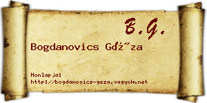Bogdanovics Géza névjegykártya